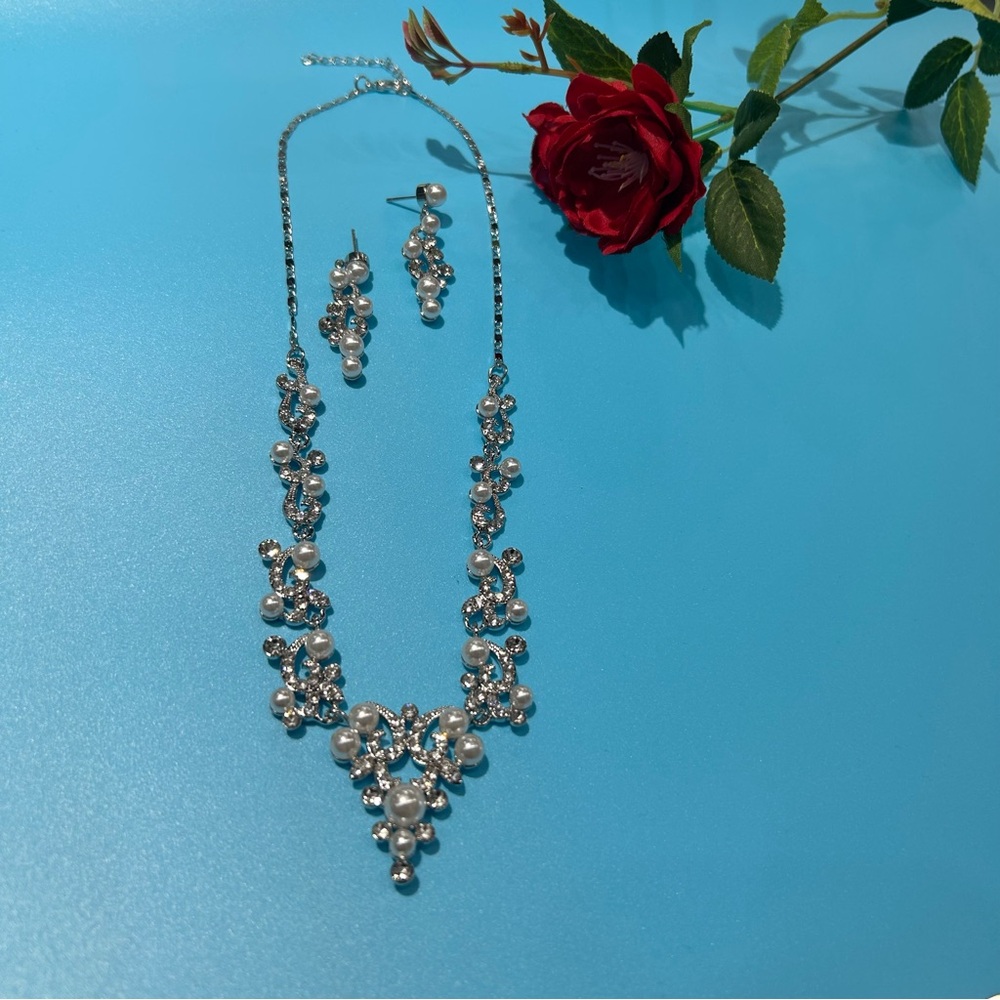 Pearl Set Necklaces and Earrings, for Party, Weddings, Prom, Hoco, Church